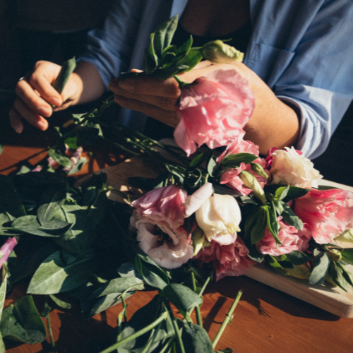 Bouquet en préparation